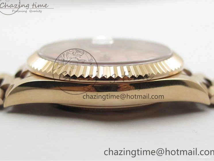 on 904 228239 Day-Date Version Dial President Stick Markers A2836 Bracelet RG RG RG New BP Dial 40mm 0313